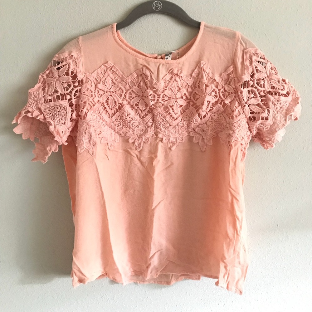 Peachy lace blouse